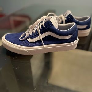 BLUE SUEDE Vans. Old skool style. Beautiful shoe just too small!